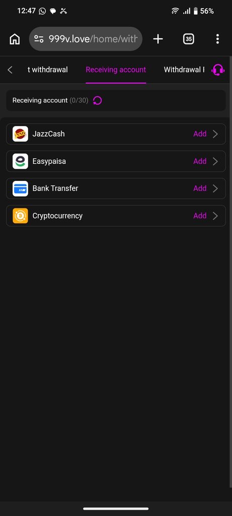 999v withdraw